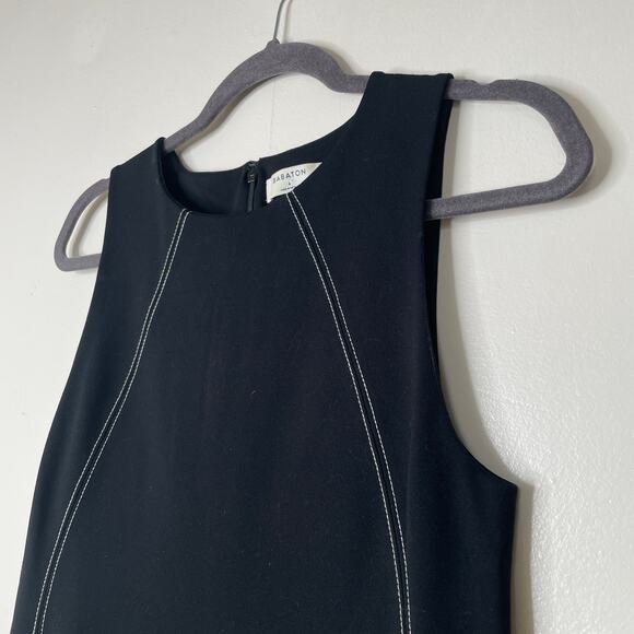 Aritzia Babaton Miguel Black Contrast Seam Ponte Sheath Dress Sz 6 Workwear - Picture 4 of 13
